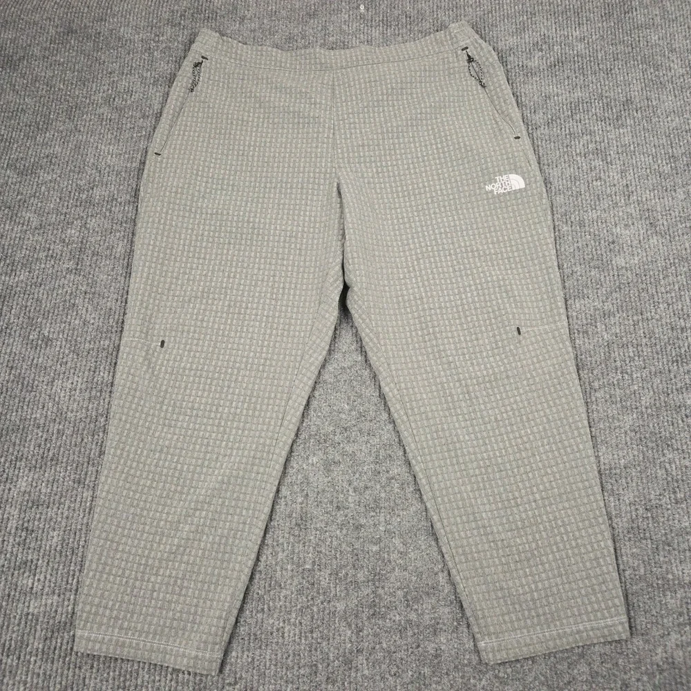 The North Face Tekware Grid Fleece Pants Mens‎ XL Grey Textured Hiking Trousers